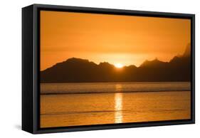 Pacific Ocean at Dusk, Moorea, Tahiti, French Polynesia-null-Framed Stretched Canvas