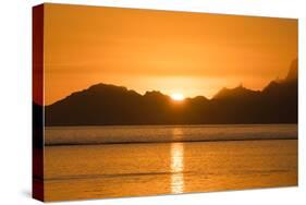 Pacific Ocean at Dusk, Moorea, Tahiti, French Polynesia-null-Stretched Canvas