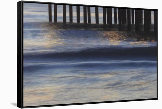 Pacific Ocean wave patterns after sunset, Pacific Beach, San Diego, California, USA-Stuart Westmorland-Framed Stretched Canvas