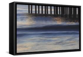 Pacific Ocean wave patterns after sunset, Pacific Beach, San Diego, California, USA-Stuart Westmorland-Framed Stretched Canvas