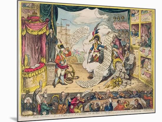 Pacific-Overtures, or a Flight from St. Clouds 'Over the Water to Charley' - a New Dramatic Peace…-James Gillray-Mounted Giclee Print