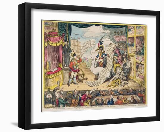 Pacific-Overtures, or a Flight from St. Clouds 'Over the Water to Charley' - a New Dramatic Peace…-James Gillray-Framed Giclee Print