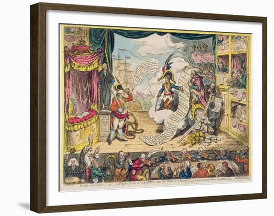 Pacific-Overtures, or a Flight from St. Clouds 'Over the Water to Charley' - a New Dramatic Peace…-James Gillray-Framed Giclee Print