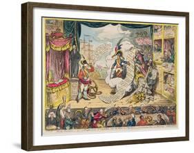 Pacific-Overtures, or a Flight from St. Clouds 'Over the Water to Charley' - a New Dramatic Peace…-James Gillray-Framed Giclee Print