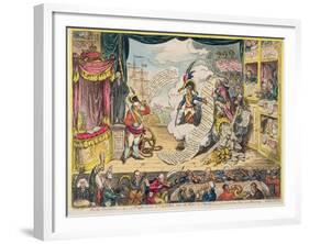 Pacific-Overtures, or a Flight from St. Clouds 'Over the Water to Charley' - a New Dramatic Peace…-James Gillray-Framed Giclee Print