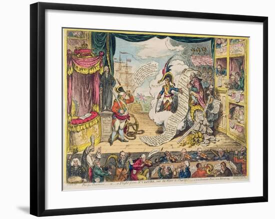 Pacific-Overtures, or a Flight from St. Clouds 'Over the Water to Charley' - a New Dramatic Peace…-James Gillray-Framed Giclee Print