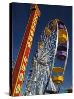 Pacific Park Ferris Wheel, Santa Monica Pier, Los Angeles, California, USA-Walter Bibikow-Stretched Canvas