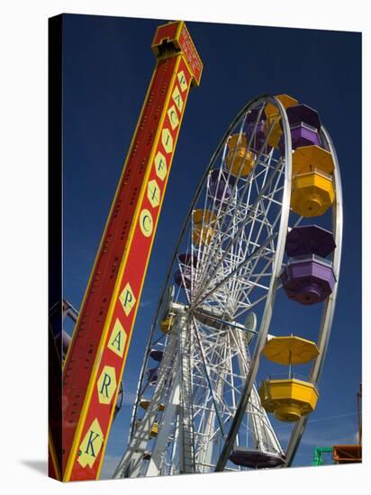 Pacific Park Ferris Wheel, Santa Monica Pier, Los Angeles, California, USA-Walter Bibikow-Stretched Canvas