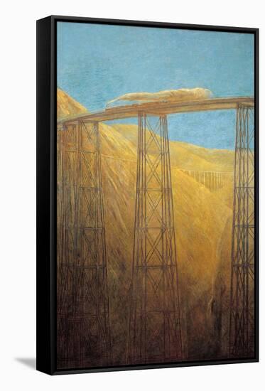 Pacific Railway-Gaetano Previati-Framed Stretched Canvas