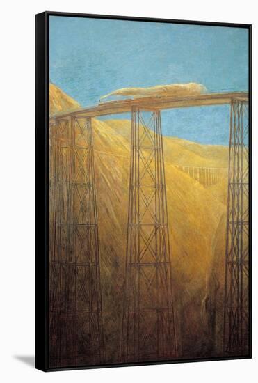 Pacific Railway-Gaetano Previati-Framed Stretched Canvas