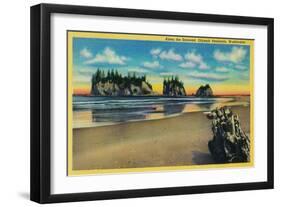 Pacific Seacoast, Olympic Peninsula - Olympic National Park-Lantern Press-Framed Art Print