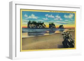 Pacific Seacoast, Olympic Peninsula - Olympic National Park-Lantern Press-Framed Art Print