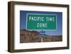 Pacific Time Zone Road Sign-Joseph Sohm-Framed Photographic Print
