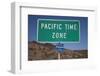 Pacific Time Zone Road Sign-Joseph Sohm-Framed Photographic Print