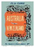 Australia - New Zealand - Fly by Clipper - Pan American World Airways-Pacifica Island Art-Art Print