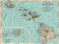 Map of Hawaii - from Rand McNally Atlas, Vintage Colored Cartographic Map, 1898-Pacifica Island Art-Art Print