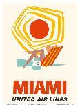 Miami, Florida - United Air Lines-Pacifica Island Art-Art Print