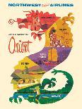 See the Enchanting Orient - Northwest Orient Airlines, Vintage Airline Travel Poster 1965-Pacifica Island Art-Art Print
