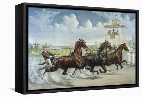 Pacing for a Grand Purse-Currier & Ives-Framed Stretched Canvas