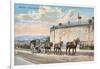 Pack Animals Hauling Cart, Genoa-null-Framed Art Print