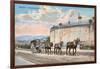 Pack Animals Hauling Cart, Genoa-null-Framed Art Print