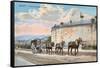 Pack Animals Hauling Cart, Genoa-null-Framed Stretched Canvas