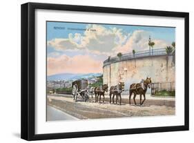 Pack Animals Hauling Cart, Genoa-null-Framed Art Print