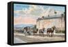 Pack Animals Hauling Cart, Genoa-null-Framed Stretched Canvas