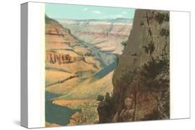 Pack Animals on Trail in Grand Canyon-null-Stretched Canvas
