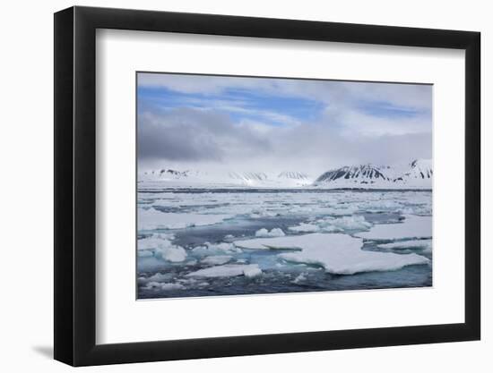 Pack Ice, and Glacier in Background, Spitsbergen, Svalbard, Norway, Scandinavia, Europe-Thorsten Milse-Framed Photographic Print