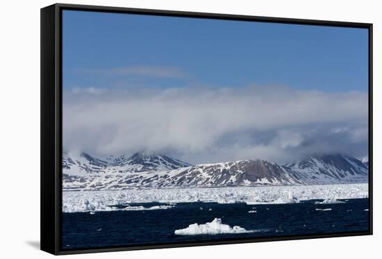 Pack Ice and Glacier, Spitsbergen, Svalbard, Norway, Scandinavia, Europe-Thorsten Milse-Framed Stretched Canvas