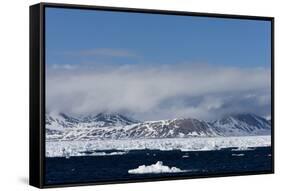 Pack Ice and Glacier, Spitsbergen, Svalbard, Norway, Scandinavia, Europe-Thorsten Milse-Framed Stretched Canvas