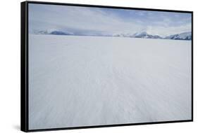 Pack Ice with Mountain Range in Distance-DLILLC-Framed Stretched Canvas