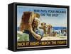 Pack it Right to Reach the Fight! Poster-John Falter-Framed Stretched Canvas