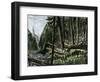 Pack Train of Traders in the Rocky Mountains, c.1800-null-Framed Giclee Print
