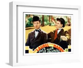 Pack Up Your Troubles, L-R: Stan Laurel, Oliver Hardy on Lobbycard, 1932-null-Framed Art Print