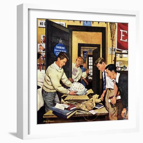 "Package from Home", February 3, 1951-Stevan Dohanos-Framed Giclee Print
