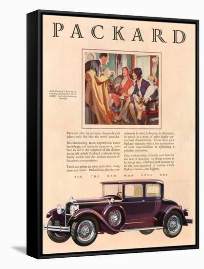 Packard, Magazine Advertisement, USA, 1929-null-Framed Stretched Canvas