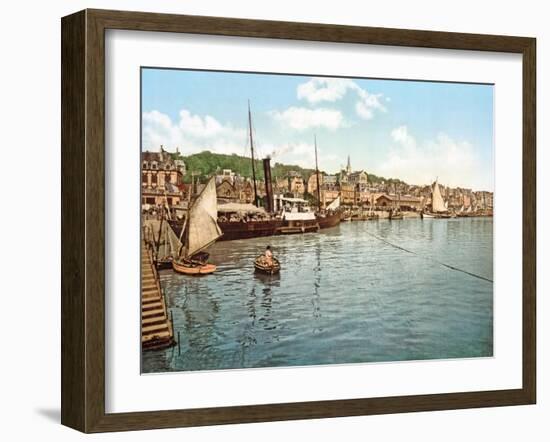 Packet Boat on the Touques River, Trouville, Pub. 1900-null-Framed Giclee Print