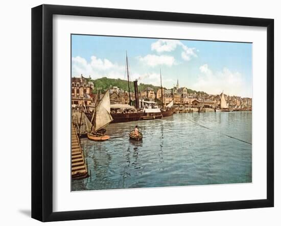 Packet Boat on the Touques River, Trouville, Pub. 1900-null-Framed Giclee Print