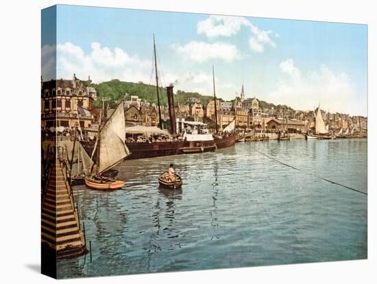 Packet Boat on the Touques River, Trouville, Pub. 1900-null-Stretched Canvas