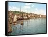 Packet Boat on the Touques River, Trouville, Pub. 1900-null-Framed Stretched Canvas