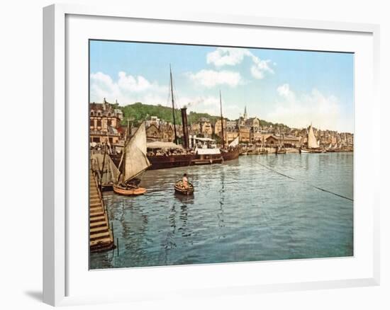 Packet Boat on the Touques River, Trouville, Pub. 1900-null-Framed Giclee Print