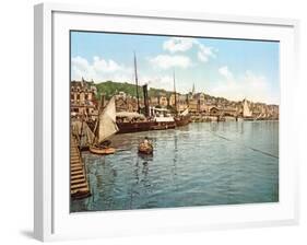 Packet Boat on the Touques River, Trouville, Pub. 1900-null-Framed Giclee Print