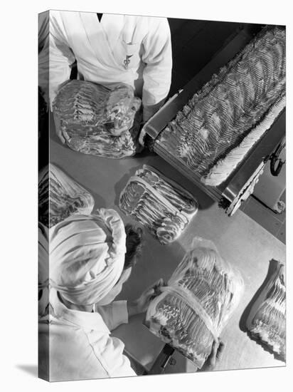 Packing Bacon Rashers, Danish Bacon Company, Selby, North Yorkshire, 1964-Michael Walters-Stretched Canvas