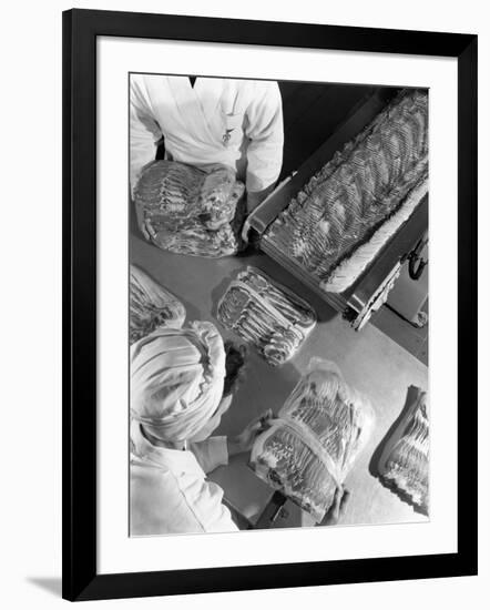 Packing Bacon Rashers, Danish Bacon Company, Selby, North Yorkshire, 1964-Michael Walters-Framed Premium Photographic Print