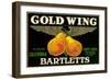 Packing Crate Label, Gold Wing Pears-null-Framed Art Print