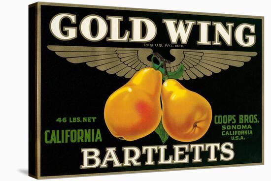 Packing Crate Label, Gold Wing Pears-null-Stretched Canvas