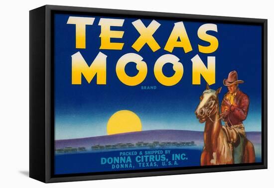 Packing Crate Label, Texas Moon-null-Framed Stretched Canvas