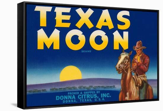 Packing Crate Label, Texas Moon-null-Framed Stretched Canvas